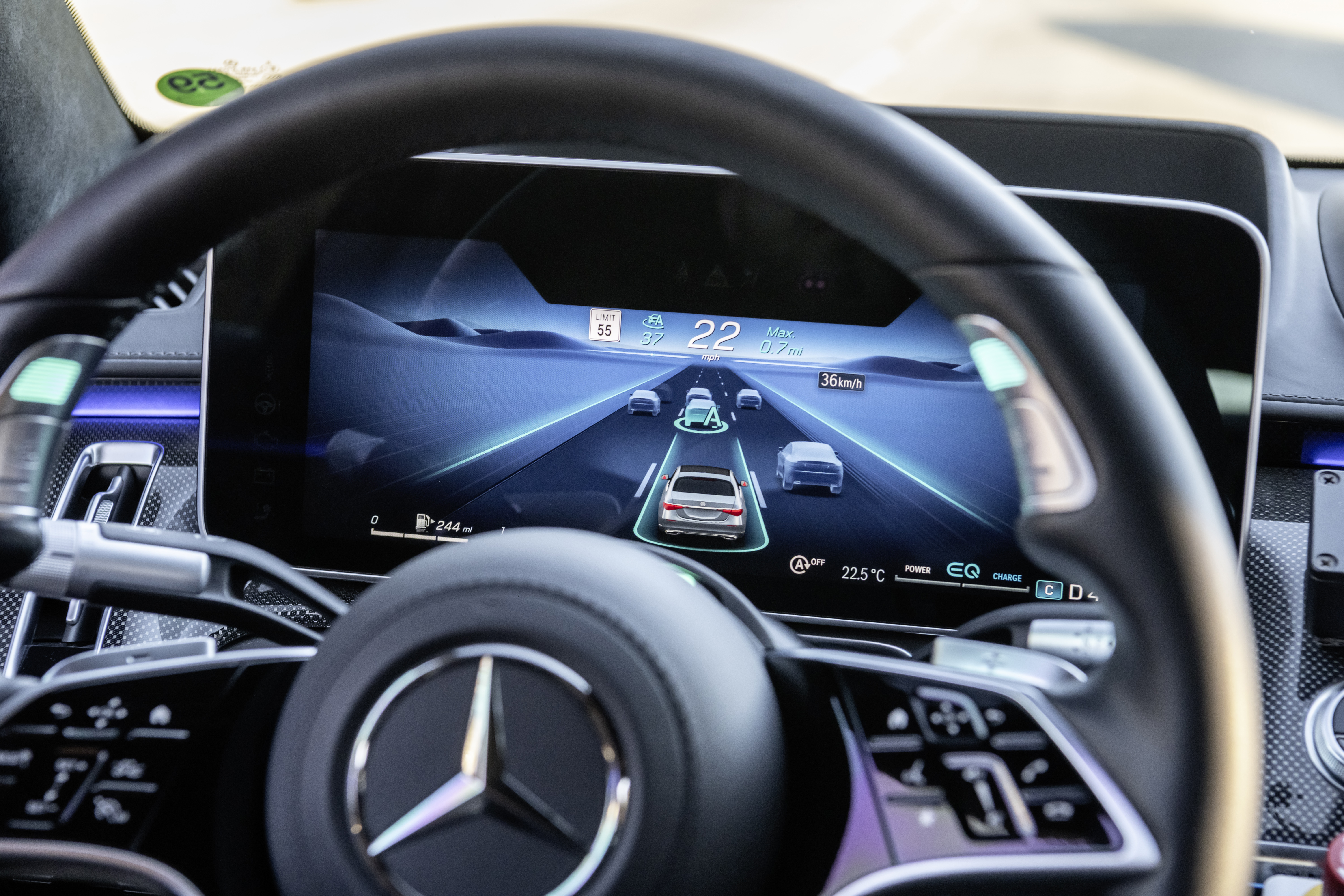 Drive Pilot, Mercedes, EQS, Conduite niveau 3, conduite autonome, Distronic
Distronic plus EQ